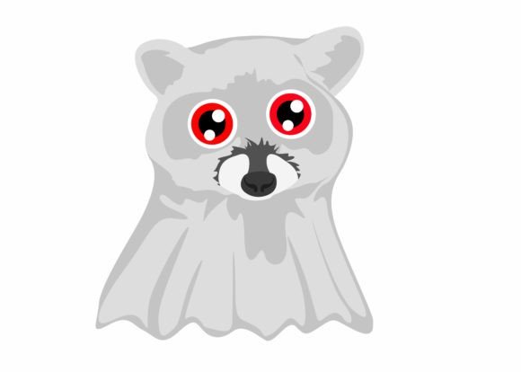 Cute Ghost Raccoon SVG Halloween