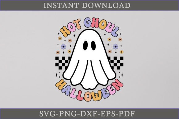Hot Ghoul Halloween Retro SVG Cut File