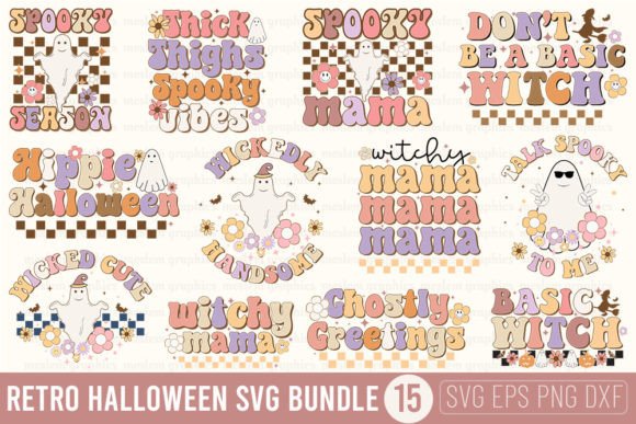 Retro Halloween Quotes SVG Bundle